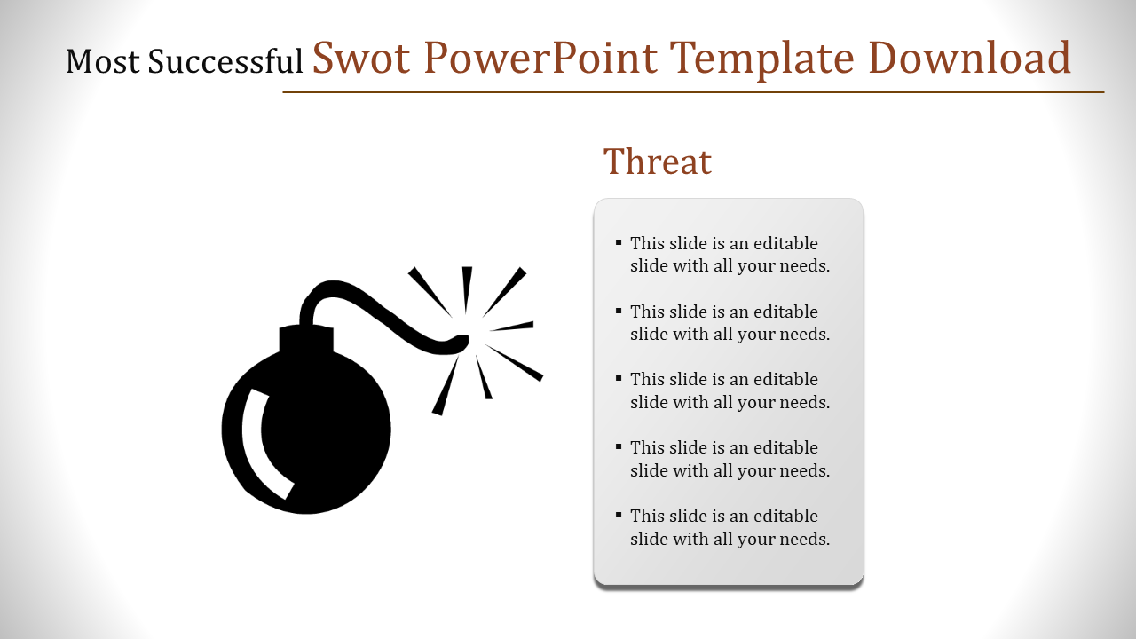 Free - Project Threat SWOT PowerPoint Template Download